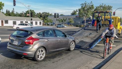 car being towed